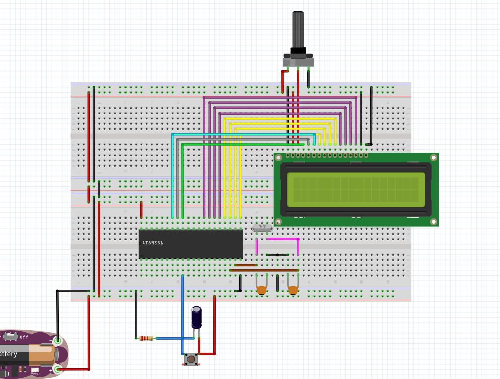 AT89C51 And LCD 16x2 Connections