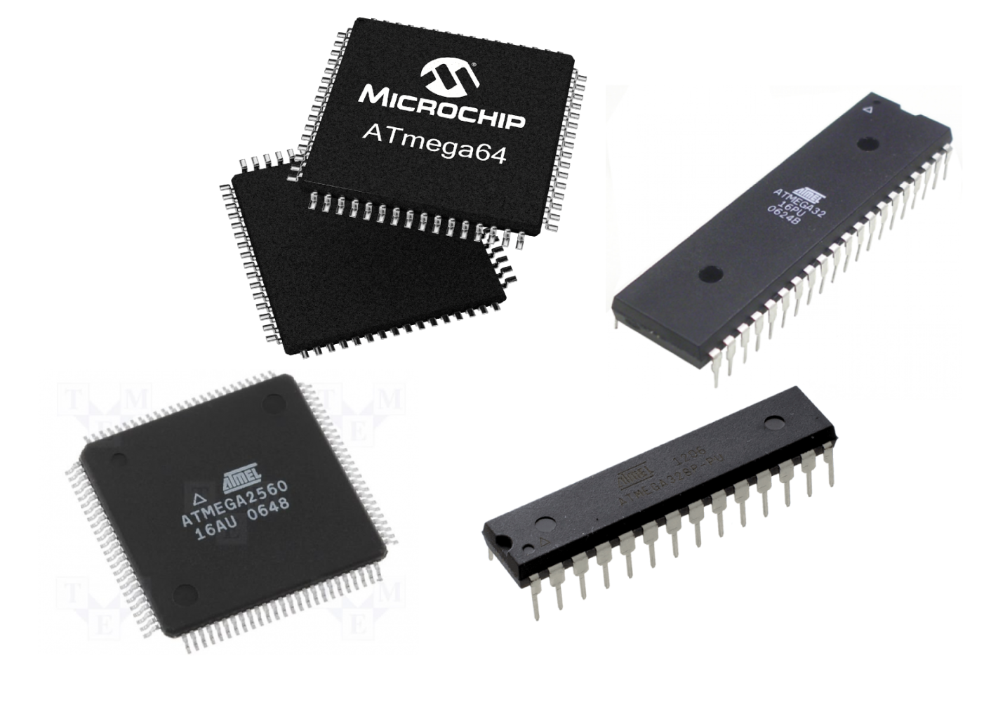 different types atmega micrcontrollers